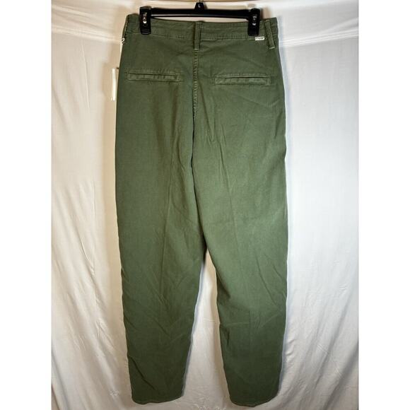 Mother Women’s high waisted Size 30 Avacado Green Straight Leg Seamed Curb Side - Picture 3 of 13